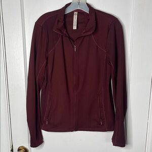Burgundy RBX Medium Full-Zip Jacket Lightweight Zippered Pockets Walking Hiking